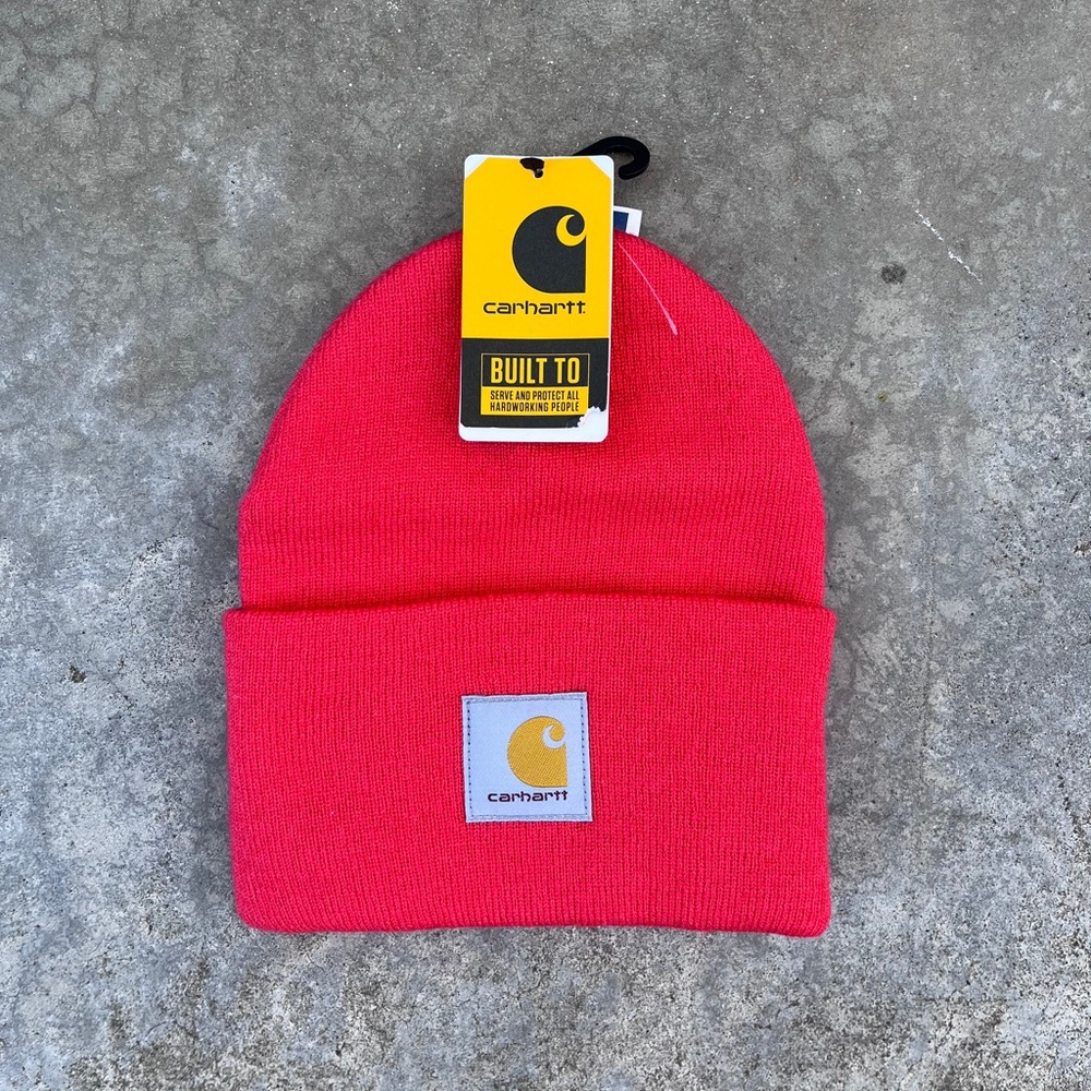 Carhartt Knit Cuffed Beanie Orange Carhartt Beanie Patch NWT  A18 R85